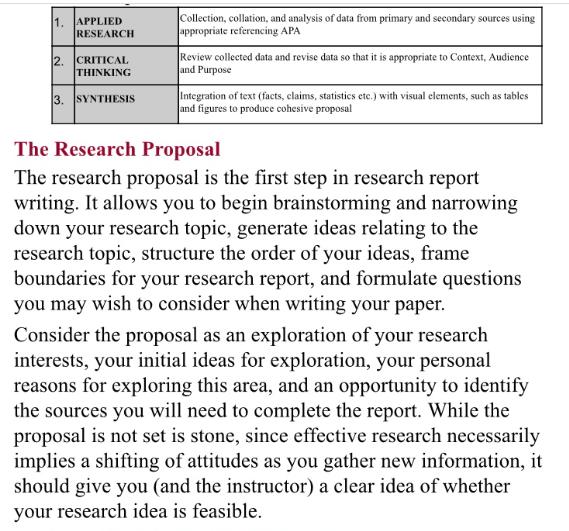 1. APPLIED RESEARCH 2. CRITICAL THINKING 3. SYNTHESIS Collection, collation, and analysis of data from