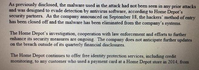 As previously disclosed, the malware used in the attack had not been seen in any prior attacks and was