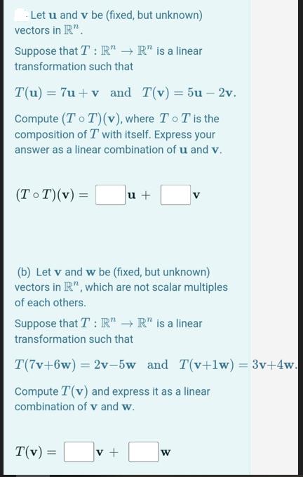 - Let u and v be (fixed, but unknown) vectors in R