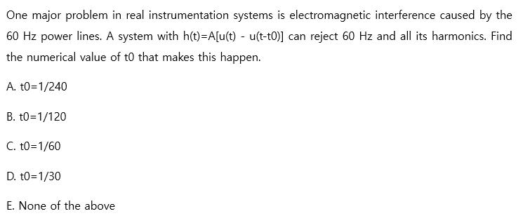 One major problem in real instrumentation systems is electromagnetic interference caused by the 60 Hz power