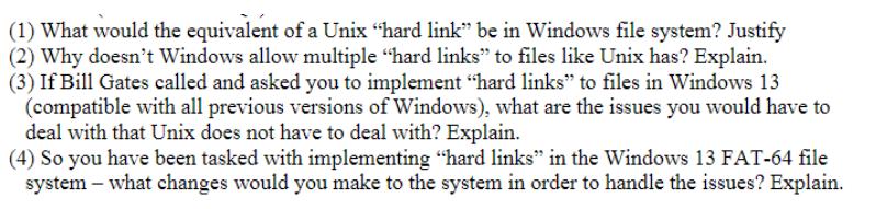 (1) What would the equivalent of a Unix 