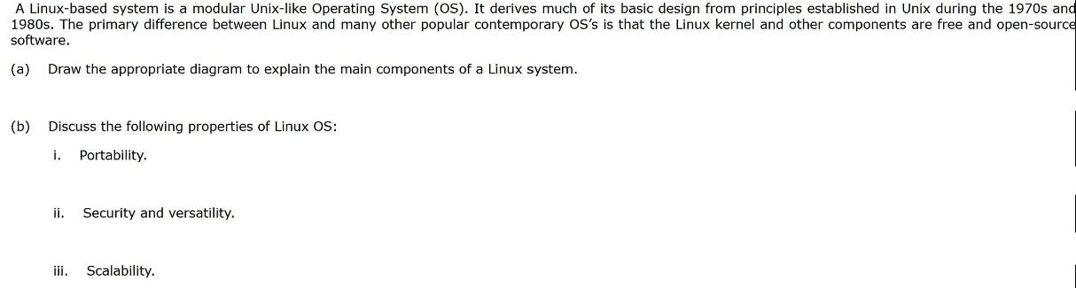 A Linux-based system is a modular Unix-like Operating System (OS). It derives much of its basic design from