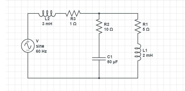 elle m L2 R3 3 mH 192 sine 60 Hz R2 10 22 C1 50 F - R1 502 L1 2 mH