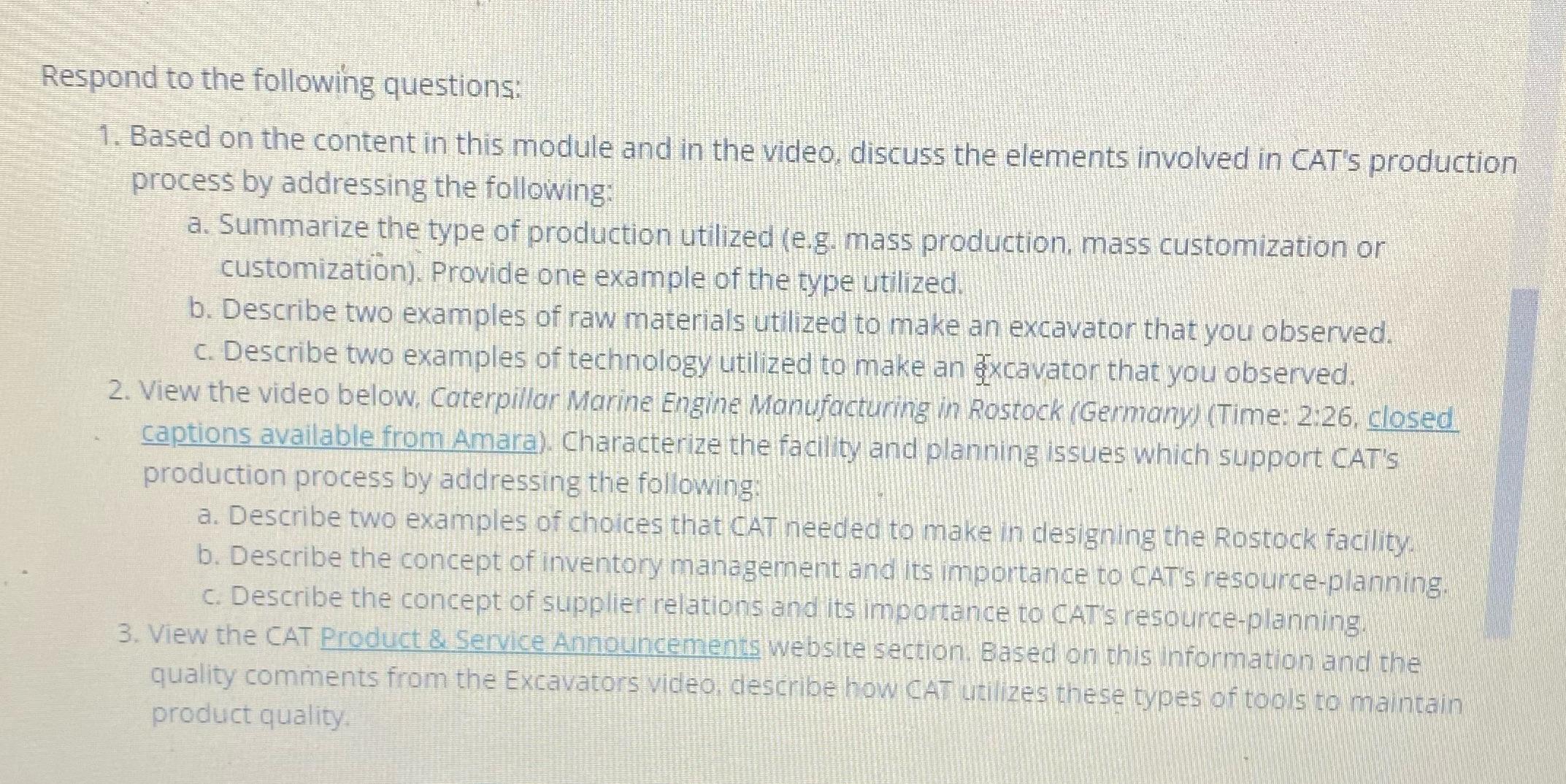 Respond to the following questions: 1. Based on the content in this module and in the video, discuss the