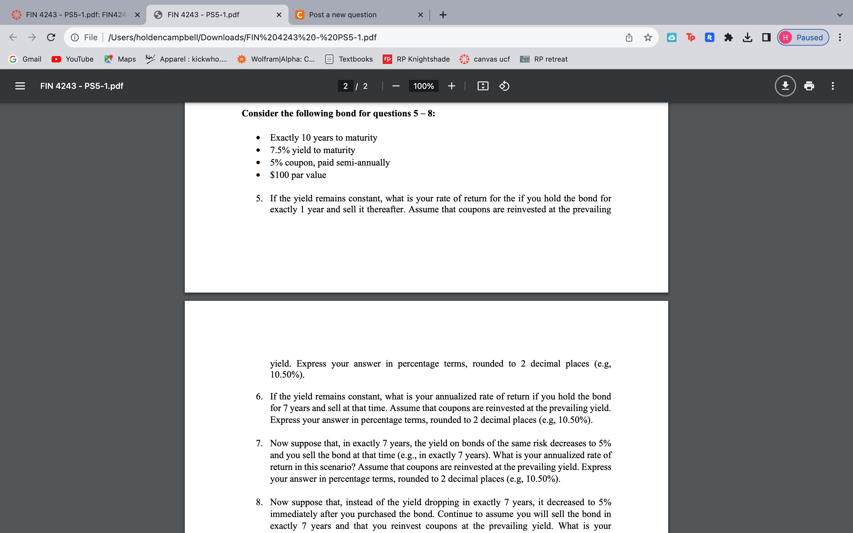 FIN 4243 - PS5-1.pdf: FIN424 X G Gmail   C  File /Users/holdencampbell/Downloads/FIN%204243%20-%20PS5-1.pdf