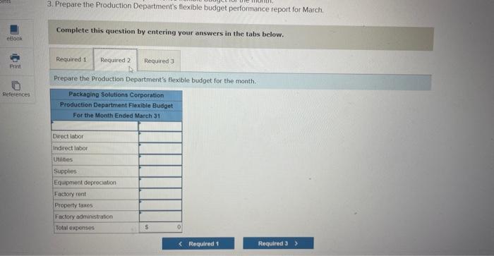 pints eBook Punt References 3. Prepare the Production Department's flexible budget performance report for