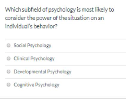 Which subfield of psychology is most likely to consider the power of the situation on an individual's