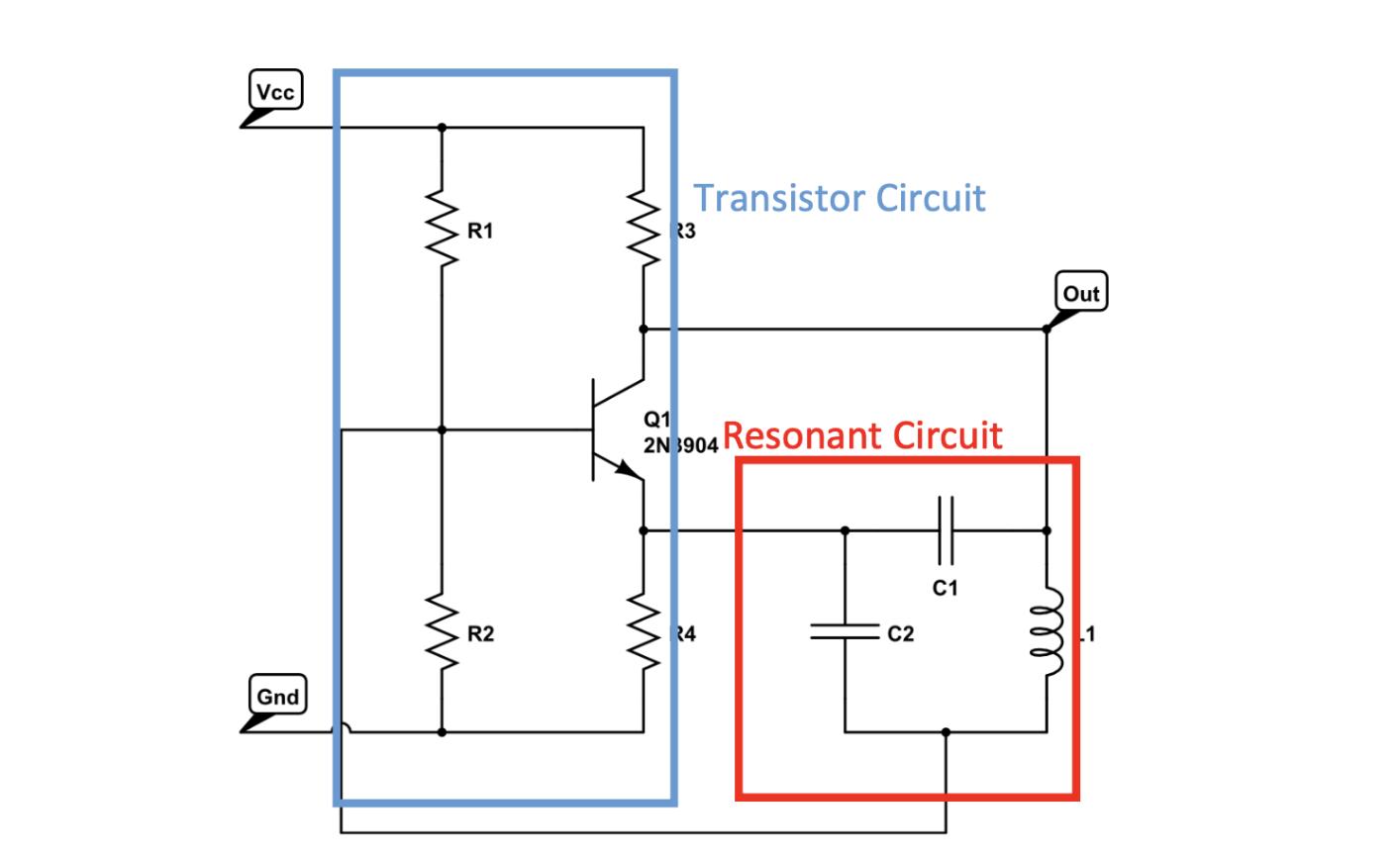 Vcc Gnd ww mm R1 R2 ww Transistor Circuit ww R3 Q1 2N 3904 Resonant Circuit 24 C2 C1 Out m