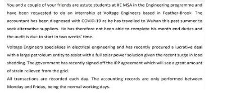 You and a couple of your friends are astute students at IIE MSA in the Engineering programme and have been