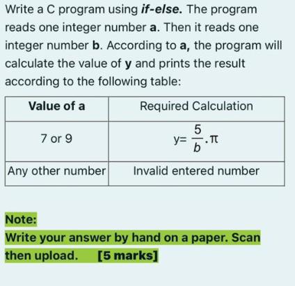 Write a C program using if-else. The program reads one integer number a. Then it reads one integer number b.
