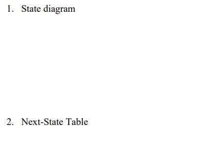 1. State diagram 2. Next-State Table