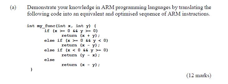 Demonstrate your knowledge in ARM programming languages by translating the following code into an equivalent