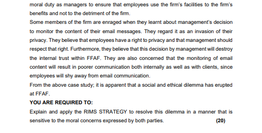 moral duty as managers to ensure that employees use the firm's facilities to the firm's benefits and not to