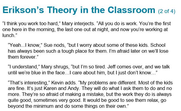 Erikson's Theory in the Classroom (2 of 4) 