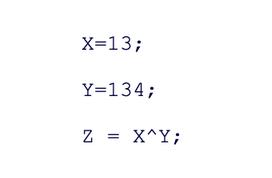 X=13; Y=134; Z = X^Y;