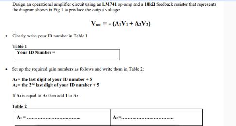 Design an operational amplifier circuit using an LM741 op-amp and a 10k feedback resistor that represents the