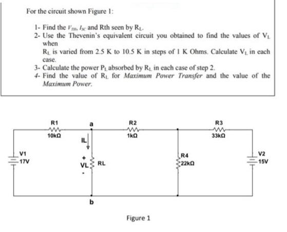 Hilt For the circuit shown Figure 1: 1- Find the F'. Ise and Rth seen by R 2- Use the Thevenin's equivalent