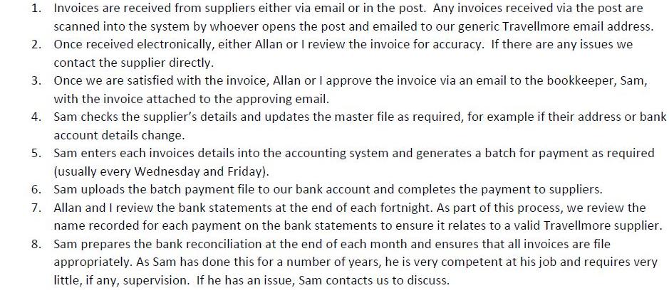 1. Invoices are received from suppliers either via email or in the post. Any invoices received via the post