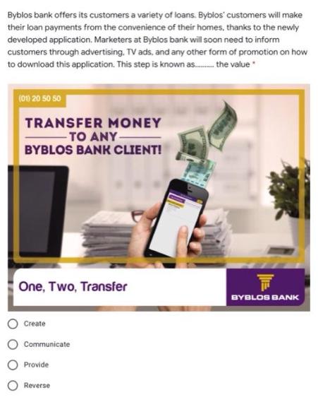 Byblos bank offers its customers a variety of loans. Byblos' customers will make their loan payments from the