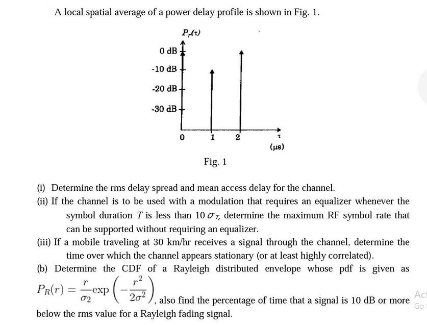 A local spatial average of a power delay profile is shown in Fig. 1. 0 dB -10 dB P,(x) -20 dB- -30 dB- 0 1 2