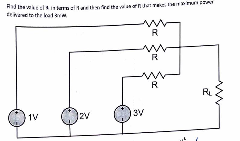 Find the value of R in terms of R and then find the value of R that makes the maximum power delivered to the