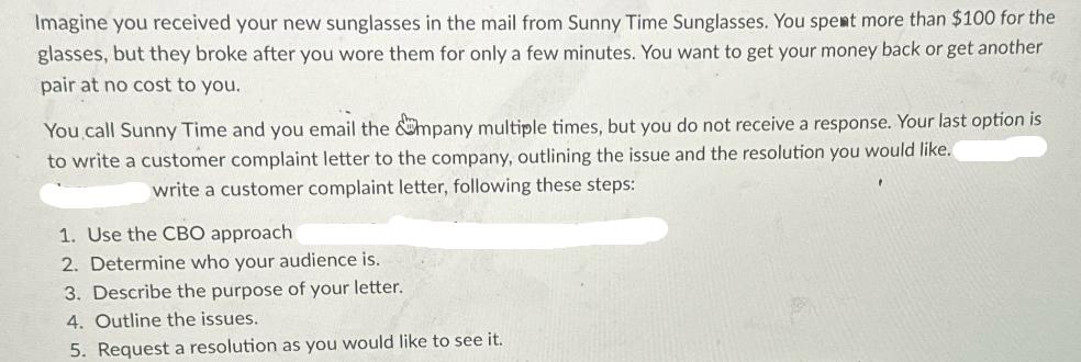 Imagine you received your new sunglasses in the mail from Sunny Time Sunglasses. You spent more than $100 for