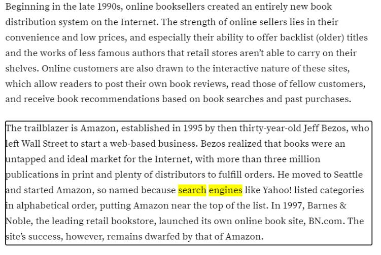 Beginning in the late 1990s, online booksellers created an entirely new book distribution system on the