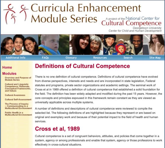 Additional Info Curricula Enhancement Module Series Cultural and Linguistic Competence: Rationale, Conceptual