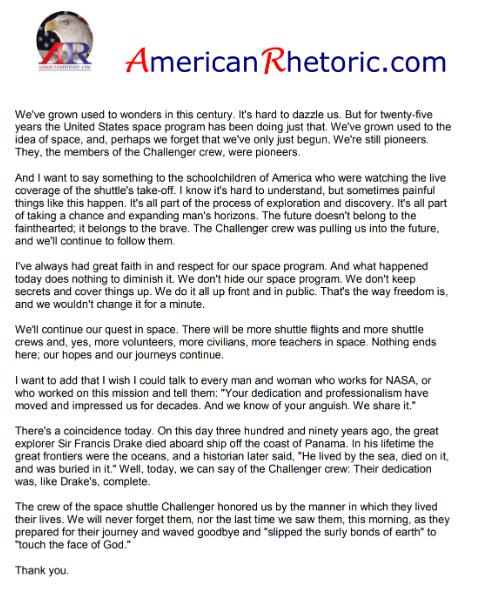 American Rhetoric.com We've grown used to wonders in this century. It's hard to dazzle us. But for