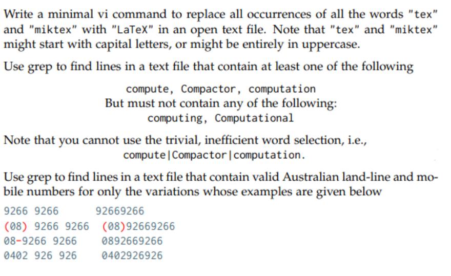 Write a minimal vi command to replace all occurrences of all the words 