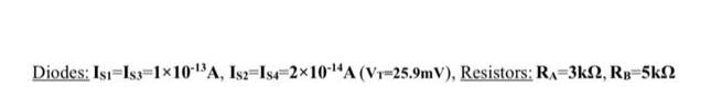 Diodes: Is Is3-110-3A, 1sz Is4-210-4A (VT-25.9mV), Resistors: R-3k2, RB-5k