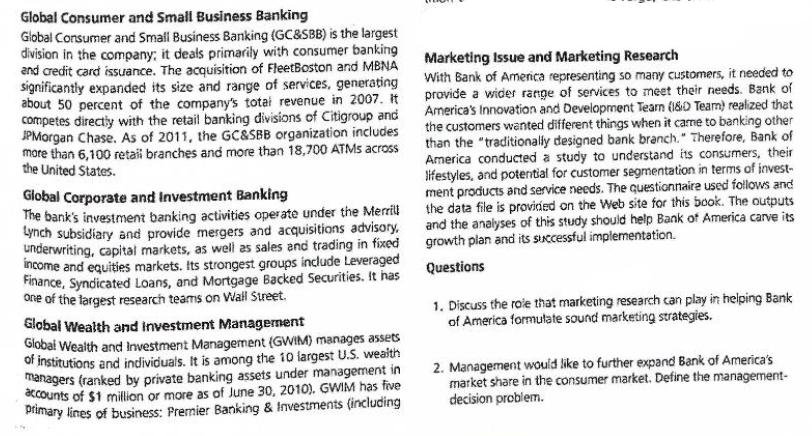 Global Consumer and Small Business Banking Global Consumer and Small Business Banking (GC&SBB) is the largest