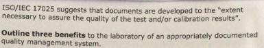 ISO/IEC 17025 suggests that documents are developed to the 