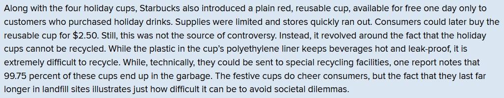 Along with the four holiday cups, Starbucks also introduced a plain red, reusable cup, available for free one