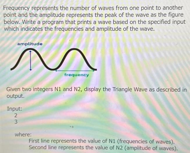 Frequency represents the number of waves from one point to another point and the amplitude represents the