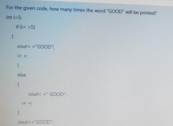 For the given code, how many times the word 