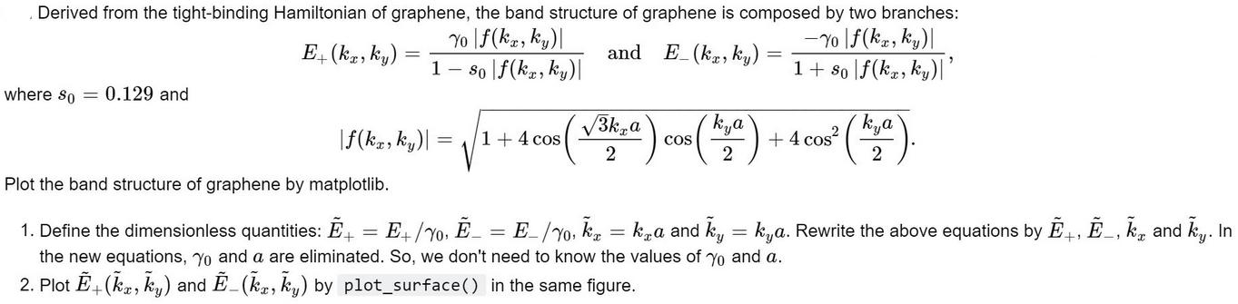 Derived from the tight-binding Hamiltonian of graphene, the band structure of graphene is composed by two