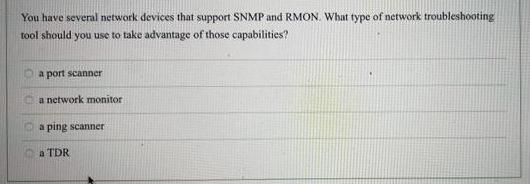 You have several network devices that support SNMP and RMON. What type of network troubleshooting tool should