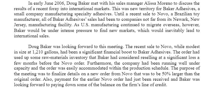 In early June 2006, Doug Baker met with his sales manager Alissa Moreno to discuss the results of a recent