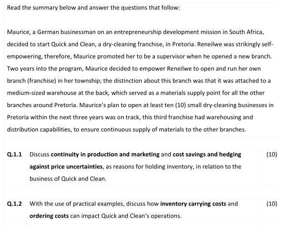 Read the summary below and answer the questions that follow: Maurice, a German businessman on an