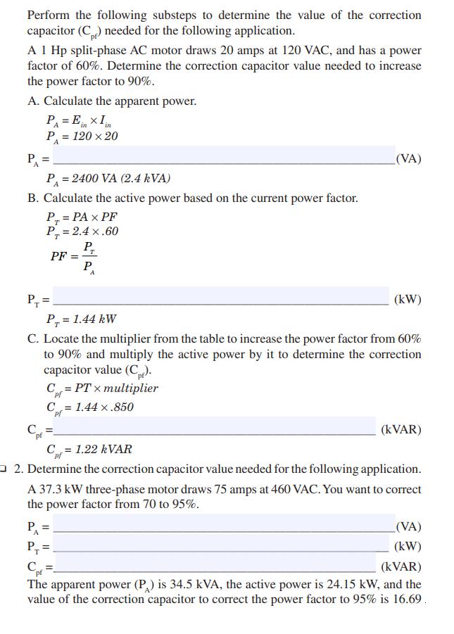 Perform the following substeps to determine the value of the correction capacitor (C) needed for the