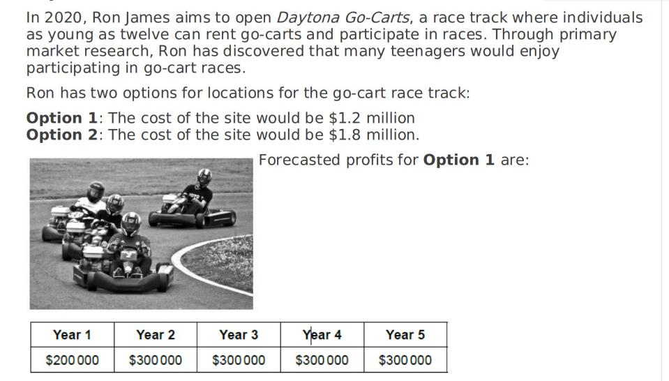In 2020, Ron James aims to open Daytona Go-Carts, a race track where individuals as young as twelve can rent