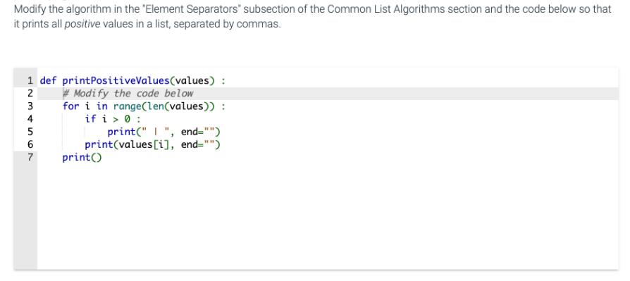 Modify the algorithm in the 