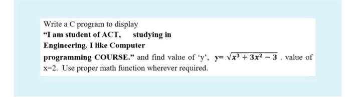 Write a C program to display 