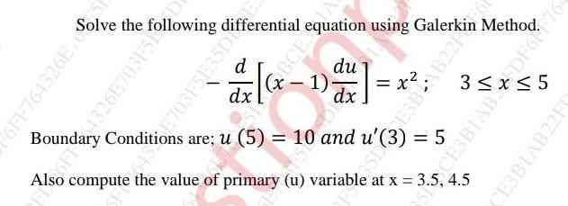 [(x-1)]= F6FF764326Eve the following differential equation using Galerkin o compute the value of primary (u)