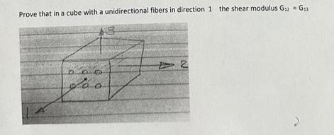 Prove that in a cube with a unidirectional fibers in direction 1 the shear modulus G2 = G DO voo 42