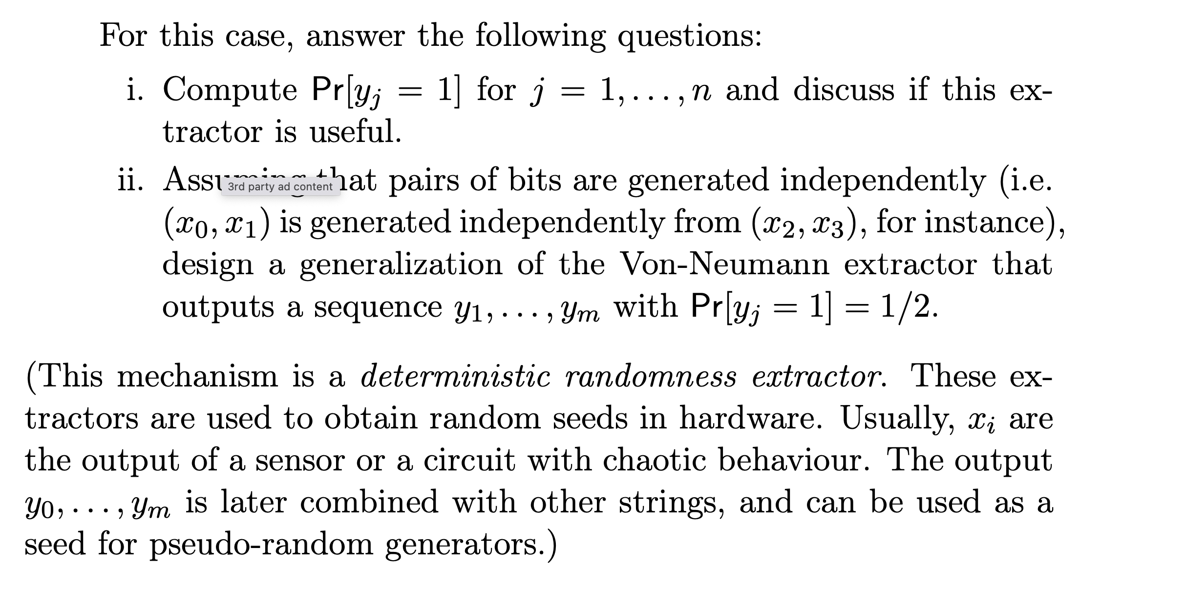 For this case, answer the following questions: i. Compute Pr[yj tractor is useful. = 1] for j = 1,..., n and