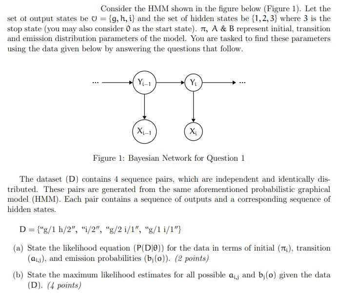 [Solved] Consider The HMM Shown In The Figure Belo | SolutionInn