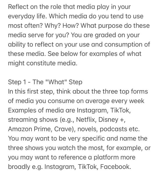 Reflect on the role that media play in your everyday life. Which media do you tend to use most often? Why?