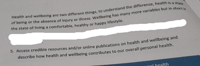 Health and wellbeing are two different things, to understand the difference, health is a state of being or